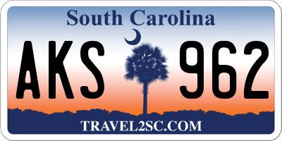 SC license plate AKS962