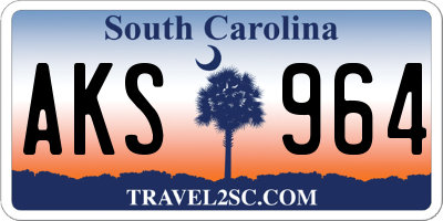 SC license plate AKS964