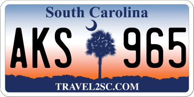 SC license plate AKS965