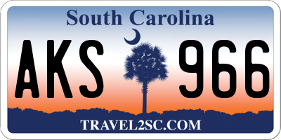 SC license plate AKS966