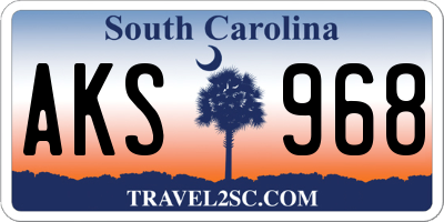SC license plate AKS968