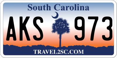 SC license plate AKS973