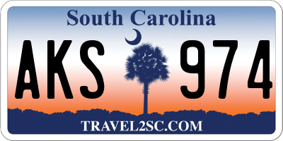 SC license plate AKS974
