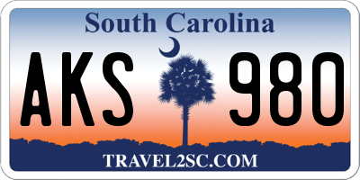 SC license plate AKS980