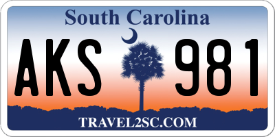 SC license plate AKS981
