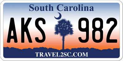 SC license plate AKS982