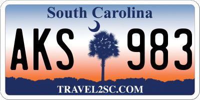SC license plate AKS983