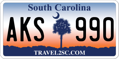 SC license plate AKS990
