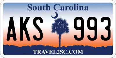 SC license plate AKS993