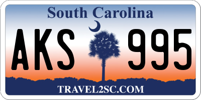 SC license plate AKS995
