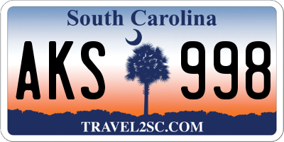 SC license plate AKS998