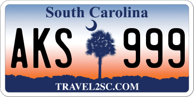 SC license plate AKS999