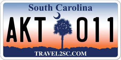 SC license plate AKT011