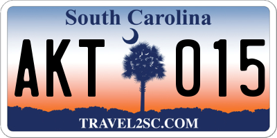 SC license plate AKT015