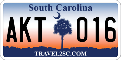 SC license plate AKT016