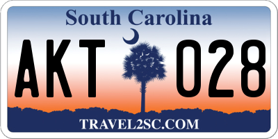 SC license plate AKT028