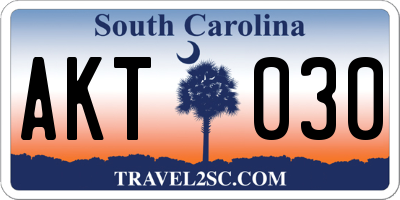 SC license plate AKT030