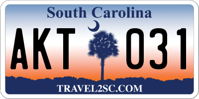 SC license plate AKT031