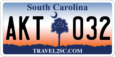 SC license plate AKT032