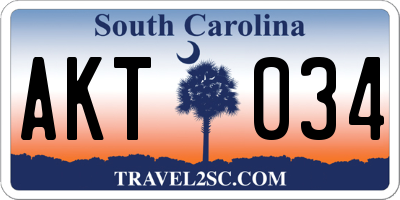 SC license plate AKT034