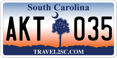 SC license plate AKT035