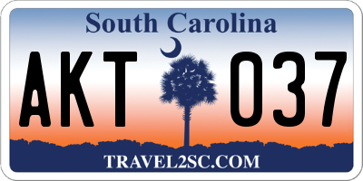 SC license plate AKT037