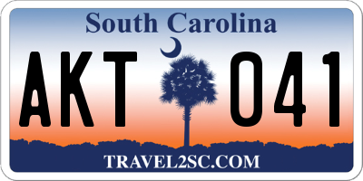 SC license plate AKT041