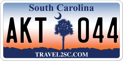 SC license plate AKT044