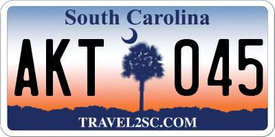 SC license plate AKT045