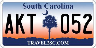 SC license plate AKT052