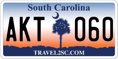 SC license plate AKT060