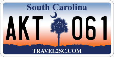 SC license plate AKT061