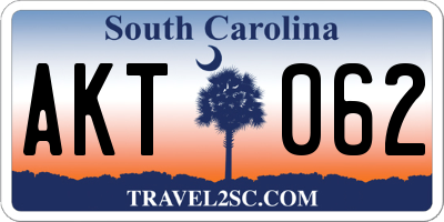 SC license plate AKT062