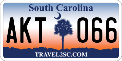 SC license plate AKT066
