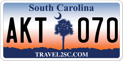 SC license plate AKT070