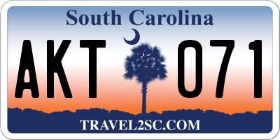 SC license plate AKT071