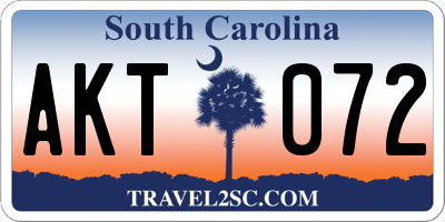 SC license plate AKT072