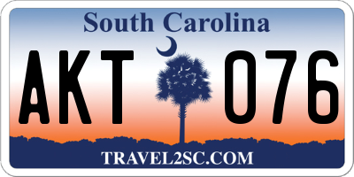 SC license plate AKT076