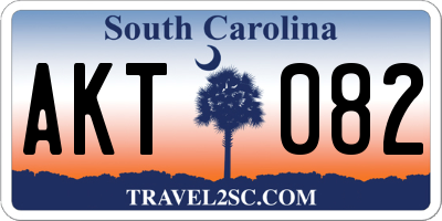 SC license plate AKT082