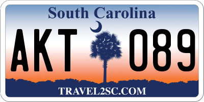 SC license plate AKT089