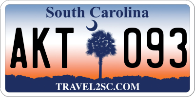 SC license plate AKT093
