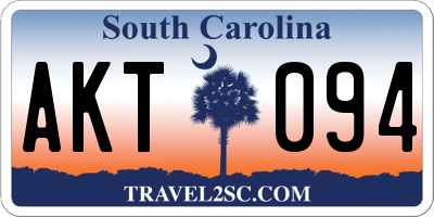 SC license plate AKT094