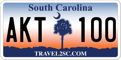 SC license plate AKT100