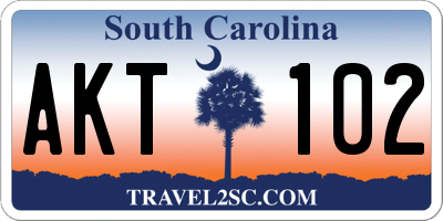SC license plate AKT102