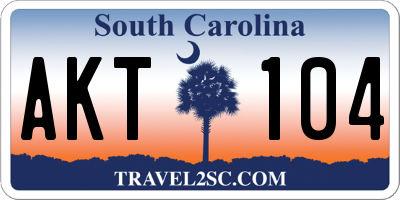 SC license plate AKT104