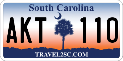 SC license plate AKT110