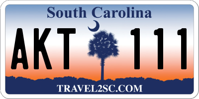 SC license plate AKT111
