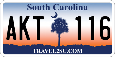 SC license plate AKT116