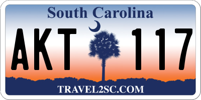 SC license plate AKT117