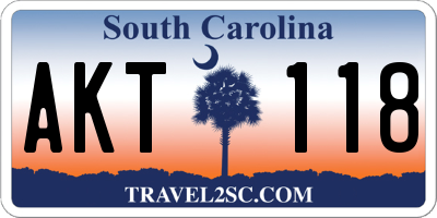 SC license plate AKT118